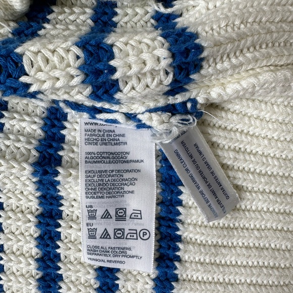 Tommy Hilfiger Blue & White Striped Knit Cardigan - Picture 8 of 9